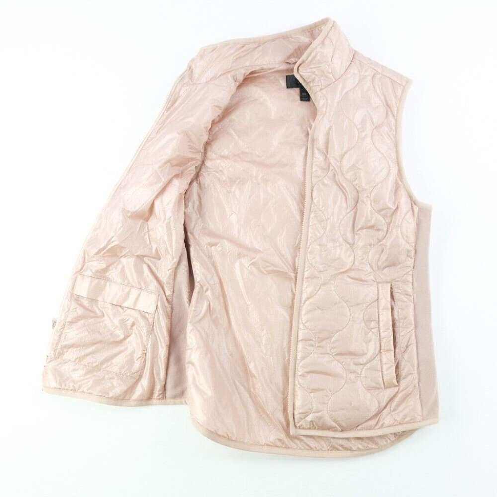 J. Crew Vest Women's XXS Quilted Double Full Zip #B8448 Light Pink Outdoor Vest - Picture 2 of 7